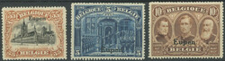 1920, 35 C., 5 und 10 Fr. Freimarken, gezähnt L 15, Falzrest, 3 ...