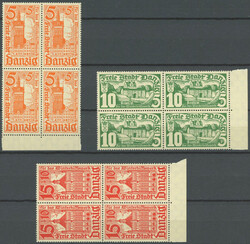 1935, "Bauwerke" in Eckrandviererblocks, postfrischer Prachtsatz, Mi. ...