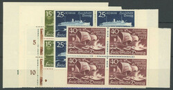 1938, "Schiffe" in Randviererblocks, postfrischer Prachtsatz, Mi. 260 ...