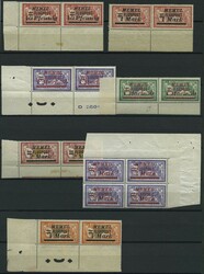 1922, "Flugpost" in waagerechten Paaren aus der Bogenecke, dabei 2 ...