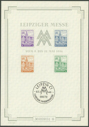 1946, Großblock "Leipziger Messe", Type I, ohne Schutzhülle, Pracht ...