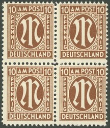 1945, 10 Pf. lebhaftorangebraun, gezähnt L 11½, im postfrischen ...