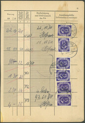 1954, 15 Pf. "Posthorn" im waagerechten Paar mit 4 Einzelmarken dto. ...