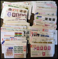 1966-1990, Sammlung von 143 verschiedenen Einschreibbriefen mit ...