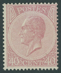 1865, 40 C. rosa, gezähnt D, Falzreste, herstellungsbedingter ...