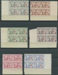 1934, "Tuberkulose" im unteren Eckrandviererblock (1.75 Fr. nur ...