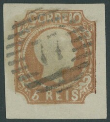 1856, 5 R. gelbbraun, Nummernstempel "77", breitrandiges ...