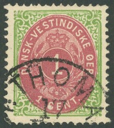 1889, 1 C. grün/braunrot mit Plattenfehler 5v12, ...
