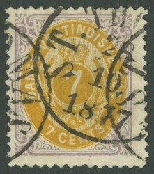 1874, 7 C. lila/gelb, PrachtAutomatically generated translation:1874, ...