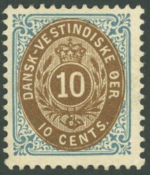 1901, 10 C. hellblau/braun, gezähnt 12 3/4, Falzrest, ...