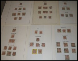 1896-1899, saubere Sammlung Viereck-Ortsstempel auf 187 Briefstücken ...