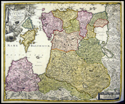 "DUCATUUM LIUONIAE et CURLANDIAE", altkolorierter Kupferstich von ...