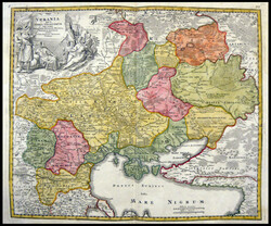 Schwarzes Meer mit Ukraine "VKRANIA quae et TERRA COSACCORUM", ...