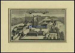 NEUHAUS / INN: abbey Vornbach, copper engraving by Ertl, 1687