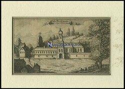 RIEDENBURG: abbey Altmühlmünster, copper engraving by Ertl, 1687