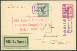 1927, "HANNOVER VAHRENWALDER HEIDE", roter L2 auf Drucksache nach ...