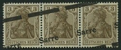 1920, 3 Pf. dunkelockerbraun, Type I, diagonaler Aufdruck im ...