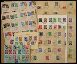 1946, "I. Kontrollrat", 10 Blätter mit Sonderstempeln, dabei 42 Pf. ...