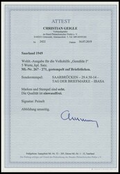 1949, "Volkshilfe" auf Briefstücken, Sonderstempel "IBASA", ...