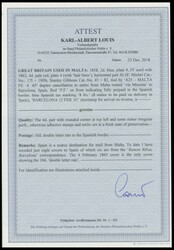 Vorläufer: 4.2.1865, 2 P. blau, Platte 9 und waagerechtes Paar 4 P. ...