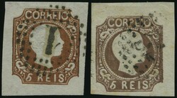 1856, 5 R. rotbraun und schwarzbraun, 2 breitrandige Prachtwerte, ...