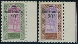 1926/7, 10 Fr. auf 5 Fr. und 25 Fr. auf 5 Fr. "Obersenegal-Niger", ...