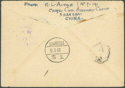 1945, "INTERNEE MAIL FREE OF POSTAGE SHANGHAI P.O.", seltener ...