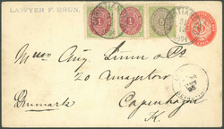 1894, 1 C. im waagerechten Paar mit 5 C. grün/grau als ...