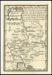 SOUTH EAST Part of Germany, Kupferstich aus dem Atlas MINIMUS, by J. ...