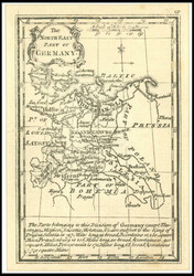 NORTH EAST Part of Germany, Kupferstich aus dem Atlas MINIMUS, by J. ...