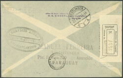 1932, "3. Südamerikafahrt", Paraguayische Post, Einschreibbrief, ...