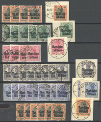 gestempelte Partie von 135 Werten, incl. Porto, Kriegssteuermarken ...