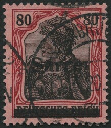 1920, 80 Pf. carmine red / gray black on medium grey red, type III, ...
