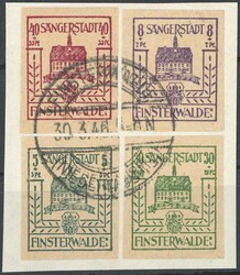 1946, 5 Pf. black green, 8 Pf. blue-violet and 30 Pf. emerald green ...