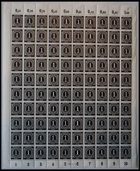 1946, 1 Pf. schwarz im Bogen (100), Plattendruck, Oberrand ...