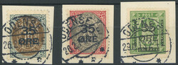 1912, postal stamps, very fine set on pieces, Michel (150.-)