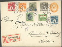 1921, 10 Ø "Rotes Kreuz" auf 7 + 3 Ø Ganzsachenumschlag und 5 ...