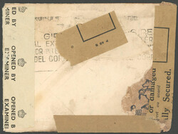 1943, Catastrophes letter to Sussex, with violet two-line cancel ...