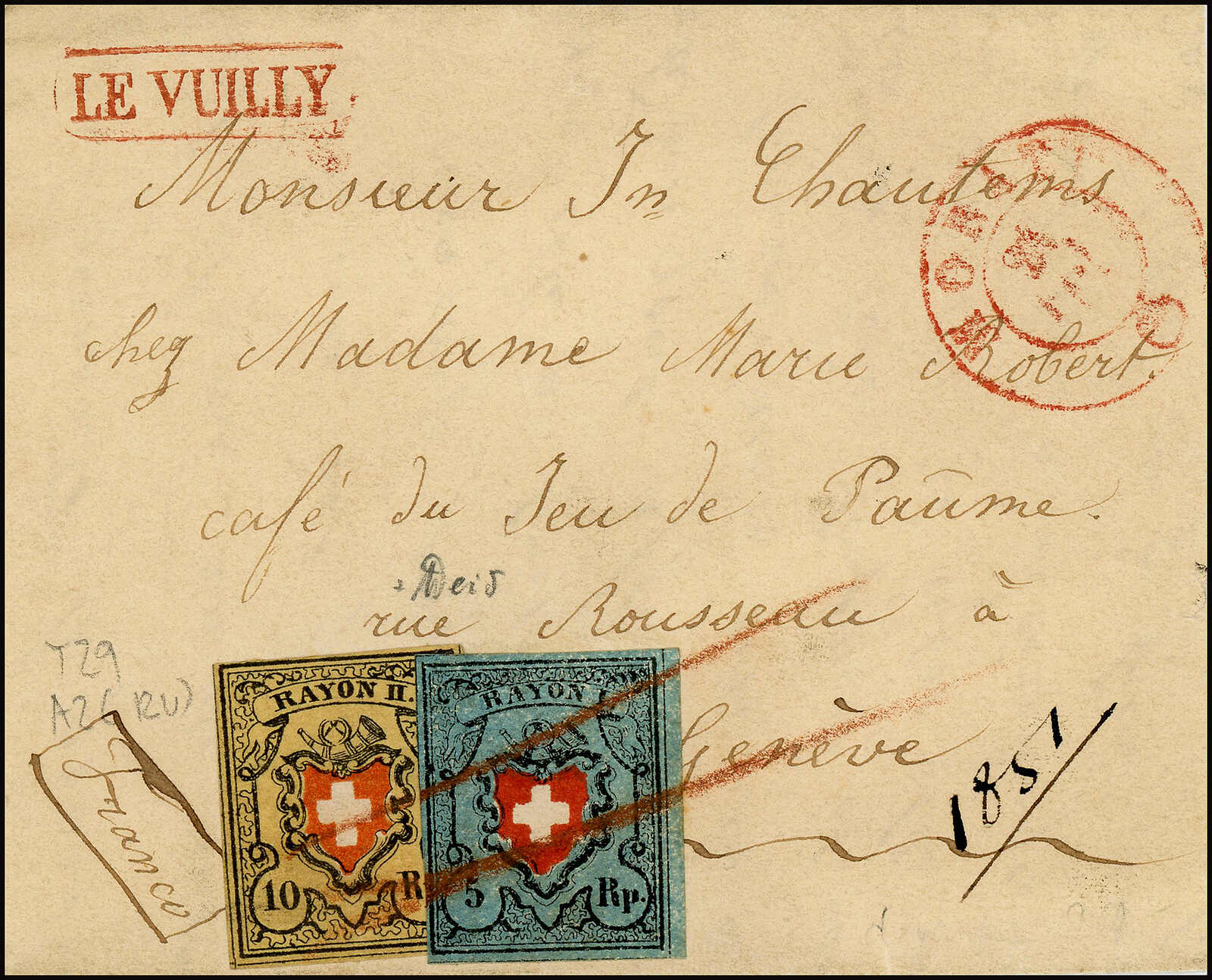 Type 32 A2/O mit zahlreichen farblosen Flecken im Blaudruck in ...