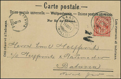 1904: 10 Rp. karmin auf Ansichtskarte Panorama Saas-Fee ...