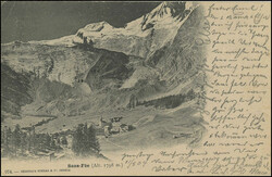 1904: 10 Rp. karmin auf Ansichtskarte Panorama Saas-Fee ...