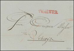 1852: Zürichsee, attraktiver Porto-Faltbrief vom 6. November 1852 ...