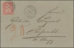 1867: Vierwaldstättersee, 10 Rp. rot, entw. mit sauberem ...