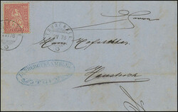 1876: Thunersee, 10 Rp. rot auf vollständigem Faltbrief, klar u. ...