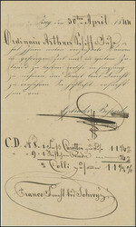 1844: Zugersee, Frachtbrief vom 30.4.1844 von Zug mit ...