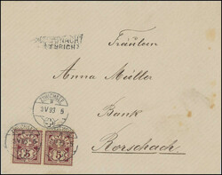 1866/93: Zürichsee, gutes Lot mit vier Belegen, inkl. eine ...