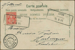 1901, Aushilfestempel: Ziffermuster 10 Rp., sauber und übergehend ...
