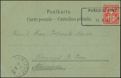 1899, Aushilfestempel: Ziffermuster 10 Rp. (oben kl. Kerbe), sehr ...