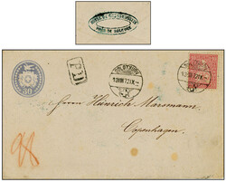 1872, Hotelbrief mit Destination Dänemark: 30er-Tüblibrief mit ...