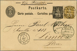 Peru: 5 Rp.-Postkarte (mit leichten, nicht störenden Gebrauchsspuren ...